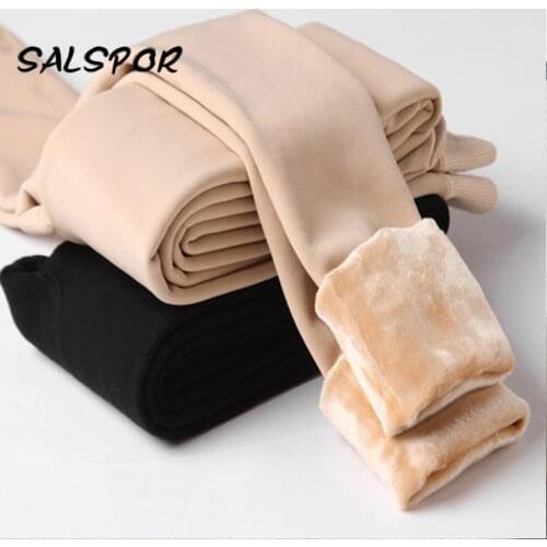 SALSPOR Winter Womens Leggings Plus Size Velvet Warm Pants High Waist Comfort Keep Warm Legging Push Up Woman Clothing S-4XL