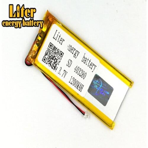 1.25MM 2pin connector 403280 3.7V 1200mah e-books GPS PDA Recreational machines Good Quality LiPo Battery Li-polymer Battery