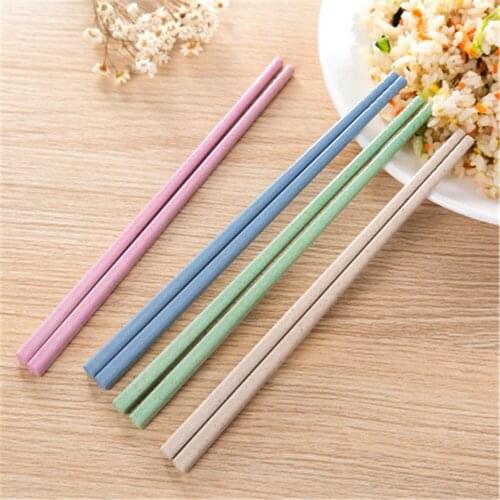 1pair Wheat Straw Chopsticks Non-slip Sushi Food Sticks Chopsticks Reusable Chopsticks Chinese Gift Kitchen Tools Home Tableware