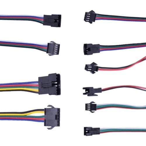 10-100pcs 2pin 3pin 4pin 5pin 6pin LED male female led Connector for 2835 5050 Single Color RGB RGBW CCT LED strip light Driver