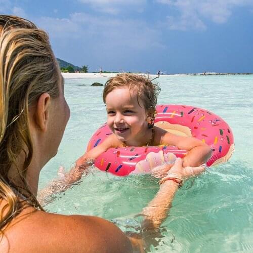 2 Sizes Swimming Ring for Swimming Pool Inflatable Donut Thickened Summer Floating Ring Seat Float Mattress Water Toys
