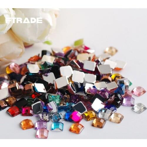2000Pcs 4mm Square Shape Nail Art Acrylic Rhinestones Flatback 16 Colors Crystals Stones For Clothes Crafts Decorations