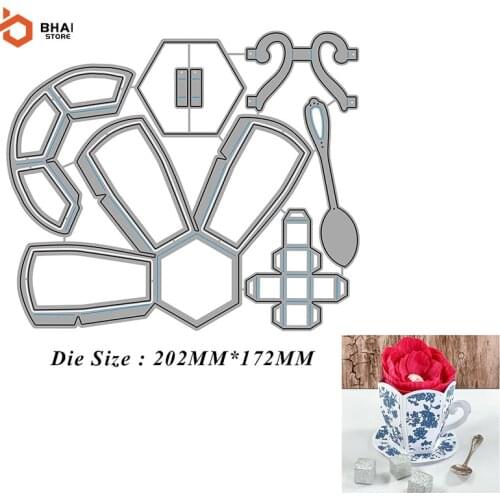 2021 New Design 3D Cup Metal Cutting Dies Stencil Scrapbooking DIY Album Stamp Paper Card Embossing Decor Craft