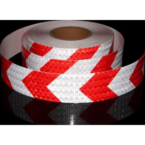 5CMx50M Warning Stickers Reflective Arrow Tapes Bicycle Warning Safety Signs Decorating Adhesive Strips Adhesive Helmet Cycling