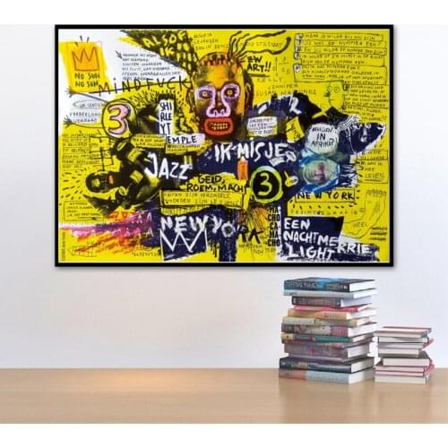 Jean Michel Abstract Street Graffiti Wall Art Canvas Poster And Print Canvas Painting Decorative Picture For Bedroom Home Decor