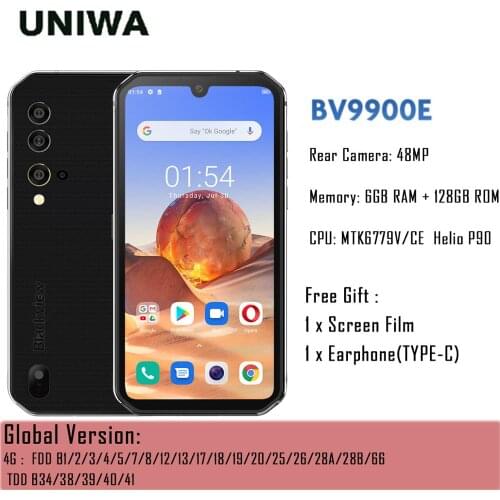 Blackview BV9900E Helio P90 IP68 Waterproof Rugged Smartphone 6GB+128GB NFC Android 10 Mobile Phone 4380mAh 48MP Camera In Stock