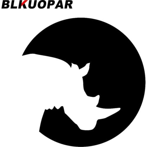 BLKUOPAR Rhino Moon Silhouette Car Stickers Die Cut Anime Sunscreen Graffiti Decals Scratch-Proof Windows Decal Car Accessories