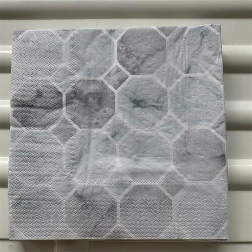 Decoupage paper napkins elegant tissue vintage towel gray gold striped happy birthday wedding party beautiful hotel decor 20