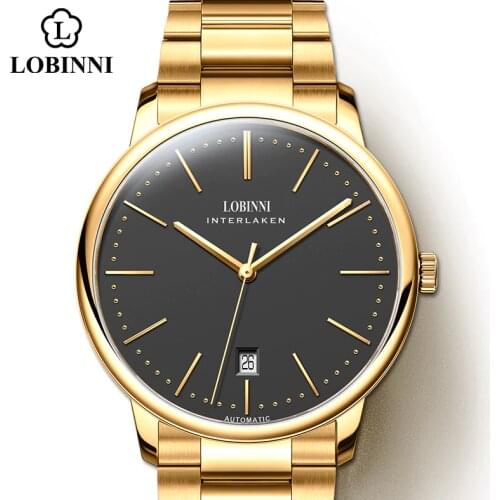 Lobinni Haiou Mechanical Mens Watch Top Luxury Brand Sapphire Best Watches For Men Wristwatch Business relógio masculino