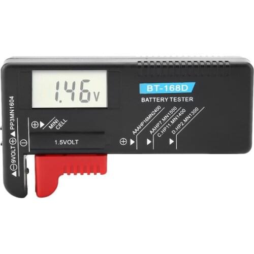 Digital AA AAA 9V Battery Tester Universal Electronic Battery Checker for Multi Size Volt Meter Measuring Tool BT168