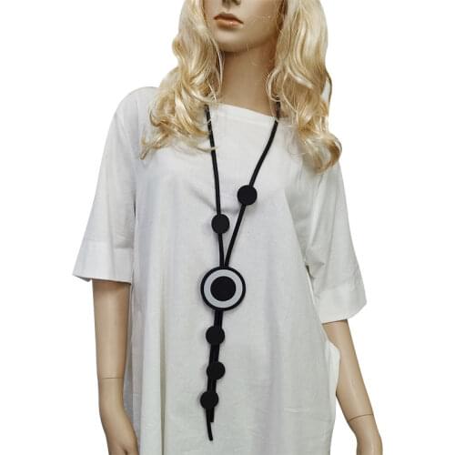 YD&YDBZ Handmade Rubber Round Collocation Long Necklace Ladies Simple Irregular Sweater Accessories Necklace Decoration Jewelry