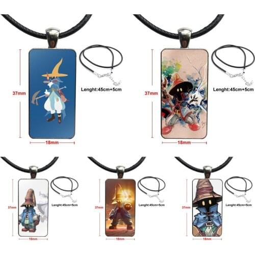 Final Fantasy Vivi Ornitiers For Schoolgirl Maxi Necklace Fashion Long Chain With Rectangle Necklace Jewelry