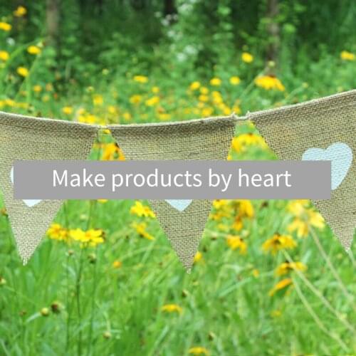 European and American wedding decoration with linen love triangle DIY environmental protection linen pull flag
