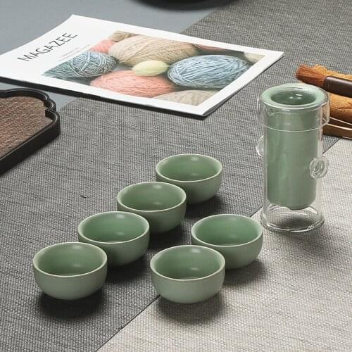Famous 7pcs Ceramic kiln Tea Set Teapot Porcelain Tea Cups of Chinese Kungfu Tea Ceremony Tea Pot,nice gifts collection