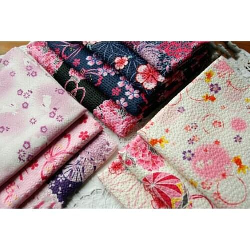 KDF3 100%Cotton Fabric For Summer Kimono,Pajamas,Yukata,Patchwork DIY Sewing For Baby&Child,Fans/Florals/Butterfly