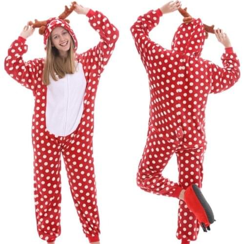 Kigurumi Adult Anime Cosplay Costume Pink Deer Onesies Unisex Cartoon Pajamas Party For Female Male