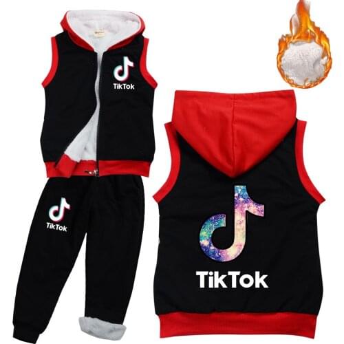 TIK TOK Toddler Winter Girls Boys Clothing Sets Warm Faux Down Jacket Clothes Sets Children Kids Snowsuit Coats Vest Pants
