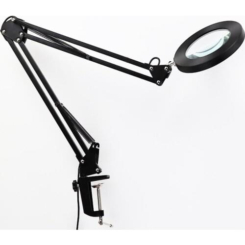 Nail Beauty Light 5X Magnifying Table Lamp Dimming Folding Skincare Manicure Nail Painting Eyebrow Tattoo Jewelers Repair