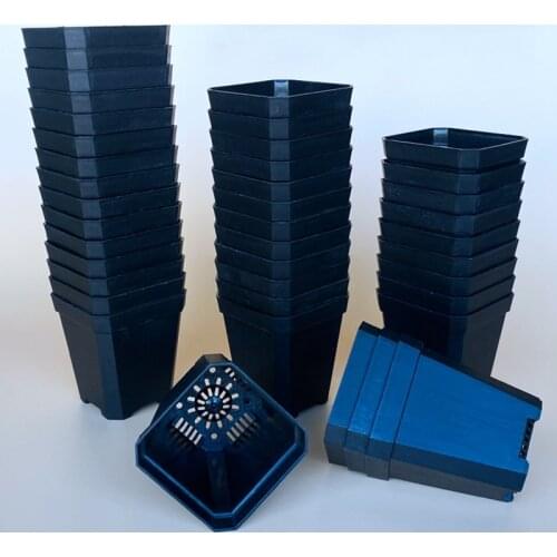 LBER 5.5 * 5.5 * 6cm 100PCS Plant Disposable Flower Pot Small Black Square Cutting Seedling Plastic Square Pot Plant Pot