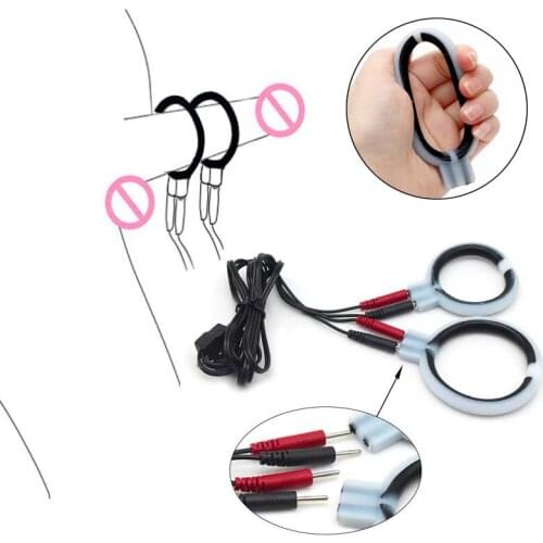 Male Electro Shock Penis Ring,Penis Electro Stimulation Massage Cock Ring,Medical Themed Sex Toy For Men Masturbator Accessories