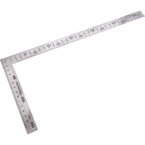 Stainless Steel 150 x 300mm 90 Degree Angle Metric Try Mitre Square Ruler