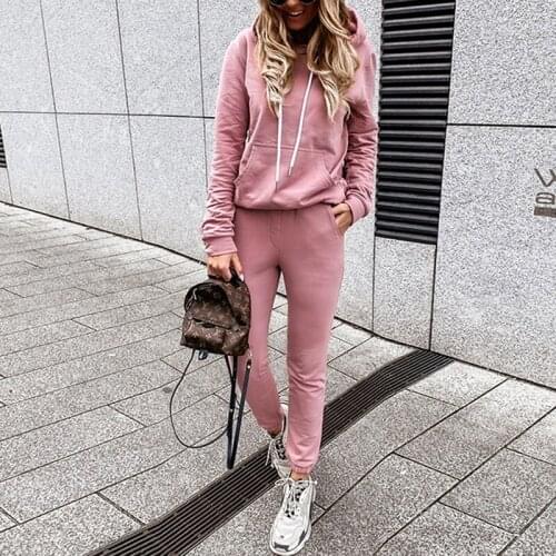 New Autumn Winter Women Two Piece Set Outfits Long Sleeve Hoodie and Pocket Pants Female Tracksuit Casual Sport Suit 2 Piece Set