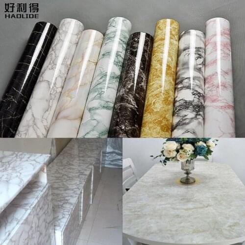 Thick imitation marble pattern waterproof wallpaper self-adhesive table countertop bathroom renovation wall stickers