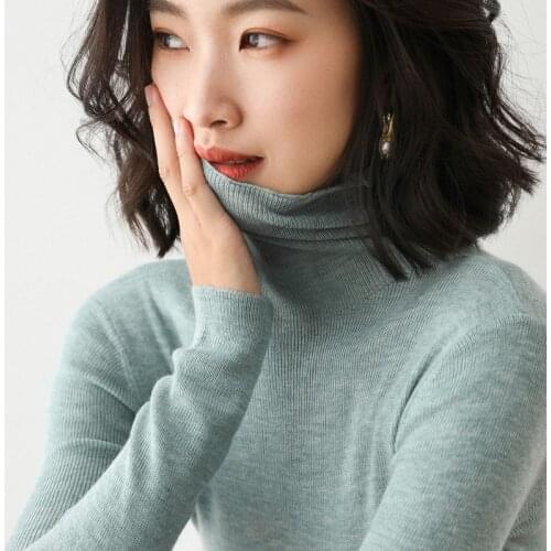 Autumn Winter New Sweater Women Turtleneck Cashmere Sweaters Knitted Pullover Long Sleeve Female Casual Solid Top Clothes