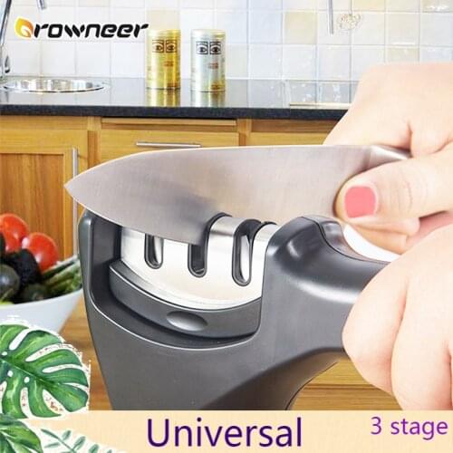 Professional Knife Sharpener Kitchen Whetstone Stone Tungsten Diamond Ceramic Three Stage Grindstone Safety Stylish Dining Tool