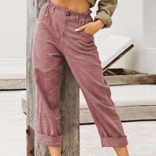 Simple Ladies Trousers 2020 Spring Summer Autumn Casual Lady Pants Women High Waist Comfortable Solid Color Pant