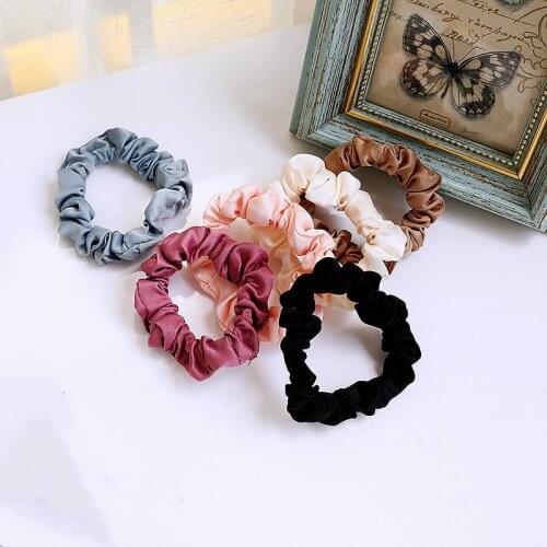 100% Pure Silk Skinnies Scrunchie Hair Bow Ties Ropes Bands Scrunchy Elastics Ponytail Holders for Women Girls Hair Accessories