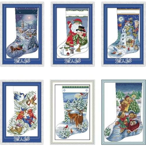Everlasting love Christmas stocking Ecological cotton Chinese cross stitch kits counted stamped 14 11CT new year sales promotion