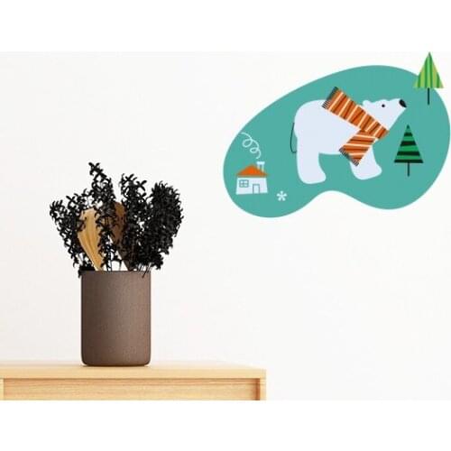 Cartoon Bear Animal Plant Removable Wall Sticker Art Decals Mural DIY Wallpaper for Room Decal