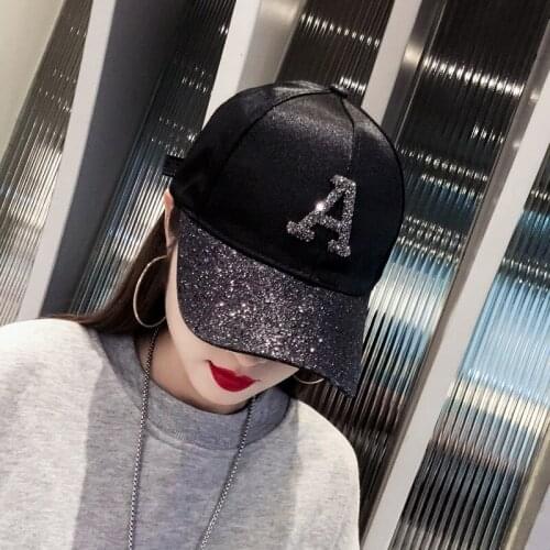 Rhinestone Diamond Letter baseball Cap For Women Bling Sequins Golf Visor Hats Summer Sun Hat Bonnet