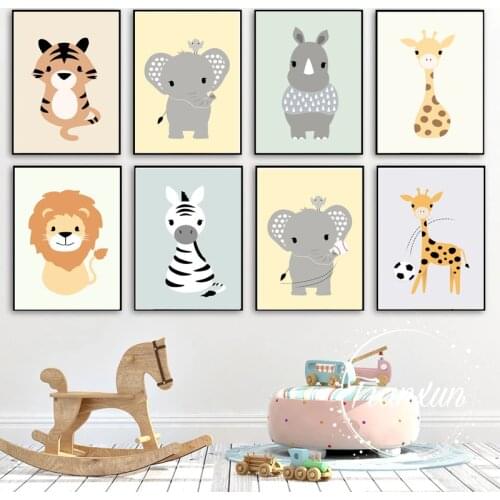 Animal Decoration Sheets Picture Wall Art Poster Childrens Canvases Room Paintings For Nursery Decorative Prints Wall Posters