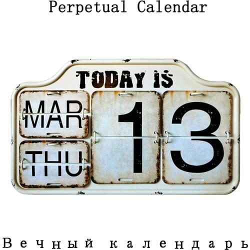 Retro Antique Desk Calendar Easily Adjusted Perpetual Standing Calendar Room Decor Decoration For Home Office Hotel