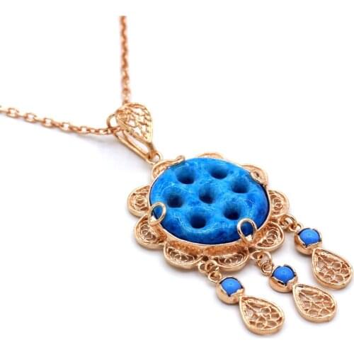 Vintage Evil Eye Beads Necklaces Hercai Mardin Reyyan Amulet Syriac Red skinned design Beads Turkish Series Jewelry Pendant