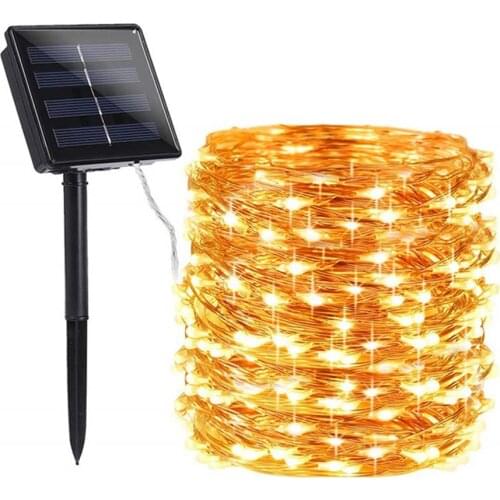 100/200 LED Solar Copper Wire String Lamp Outdoor Garden Decorative Light Garden Wedding Decorative Light