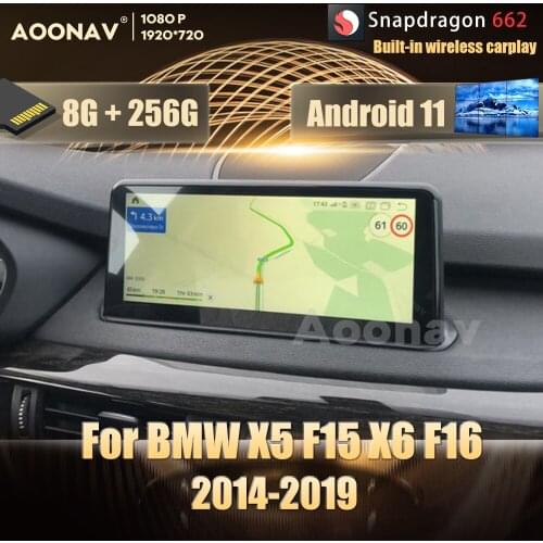 256GB android 11 Snapdragon 662 2din android auto For BMW X5 F15 X6 F16 2014-2019 car radio multimedia support Google pandora