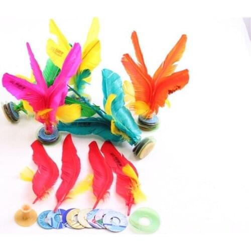 40pcs kicking shuttlecock game training shuttlecock goose feather natural rubber sole Kikbo Kick Shuttlecocks China Jianzi