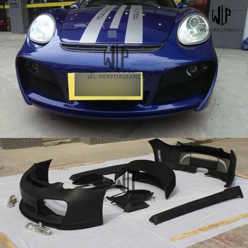987 FRP Material Car Body Kit Front Bumper Rear Bumper Side Skirts Rear Spoiler For Porsche Cayman 987 T style 2005-2012