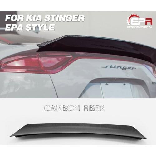 Car Accessories For Kia Stinger EPA Style Carbon Fiber Rear Spoiler Glossy Finish Trunk Wing Lip Fibre Splitter Bootlid Kit Trim