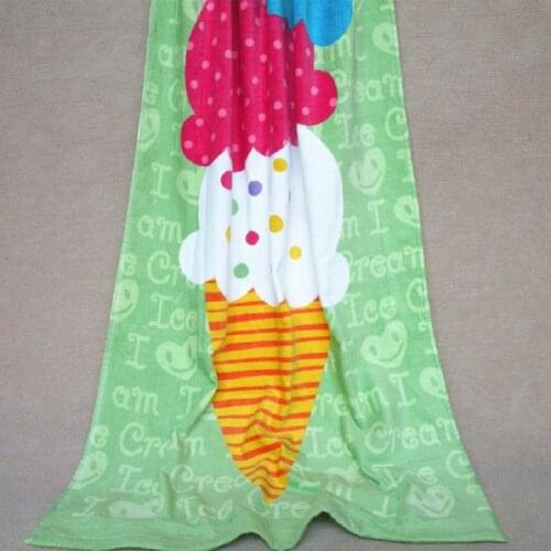 Free shipping 75*150cm Cartoon Green Ice Cream Towels baby bath towel Children Beach Bath Towel Cartoon Children Cover