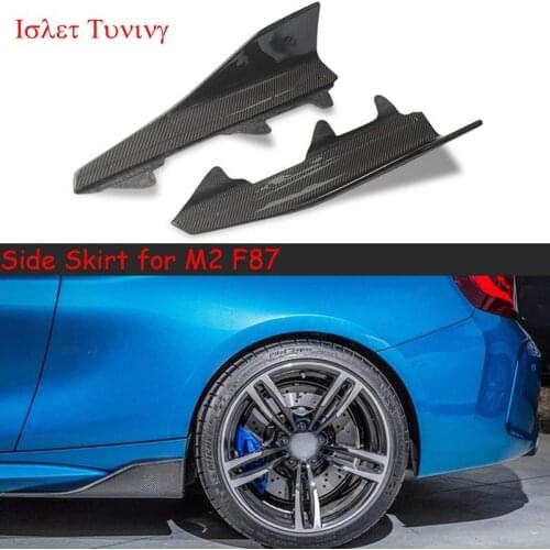 Carbon Fiber Side Skirt for BMW M2 F87 Side Bumper Cupwings Winglets 2016 2017 2018 Flaps Splitter