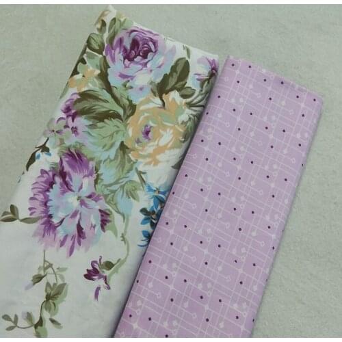 Big Purple Peony Flowers Expand cotton fabric METER yard Quilting Baby Bedding Tilda Cloth Patchwork fabric for sewing tecido