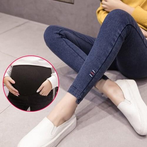 Maternity Pants Woman Ripped Jeans Maternity Pants Trousers Nursing Prop Belly Legging Fashion Maternity Trousers Pantalones