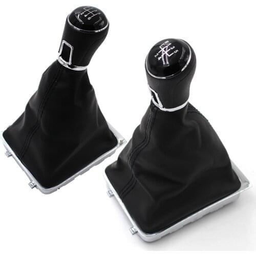 Black ABS+Leather Car 5/6 speed Gear Shift Konb Gaiter Shifter Knob For VW PASSAT B6 B7 CC 2005-2013