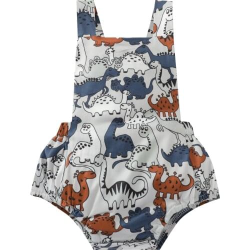 Baby Clothes Newborn Girls Boys Jumpsuits Toddler Dinosaur Printed Sleeveless Cotton Romper Infant Outfits Clothing