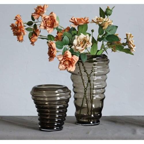 European Home Living Room Decoration Creative Spiral Shape Glass Vase Hydroponics Flower Arrangement Ornament Housewarming Gifts