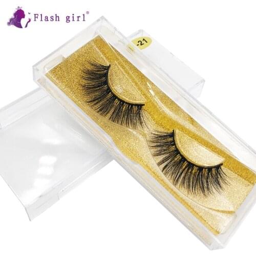 Flash Girl 3D Mink False Eyelashes Handmade Reusable Natural Fake Eye Lashes Soft Makeup Eyelash Extension Z-21